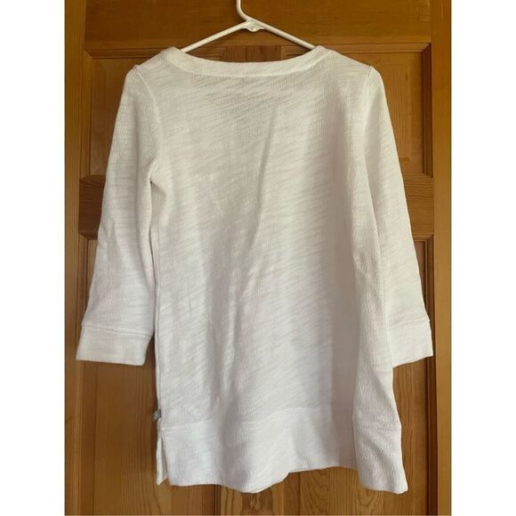 Talbots White Terry 3/4 Sleeve Top Sz XS - Picture 4 of 4
